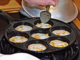 Khanom krok just set and ready for the cooling rack