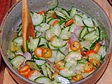 Spicy sweet and sour cucumber relish