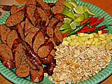 Spicy Sausages with Condiments
