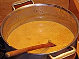 Golden Pumpkin Coconut Soup simmering gently