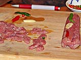 Thinly sliced sour sausage