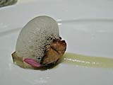 Seared foie gras with apple trio (foam, gelee, puree)
