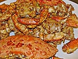 Soy sauce marinated crab sauteed with lots of garlic