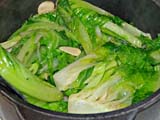 Lettuce sauteed with (a tiny amount of) shrimp paste