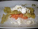 Salmon tartare with frozen sesame oil and nori powder